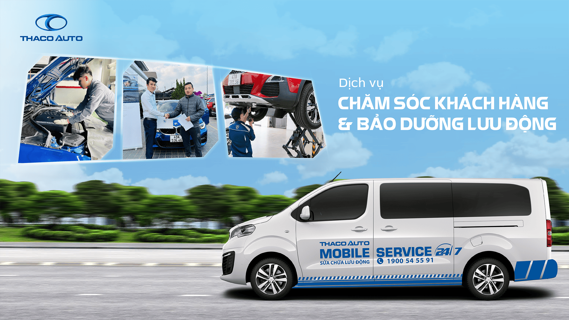 Dịch vụ chăm sóc khách hàng và bảo dưỡng lưu động THACO AUTO