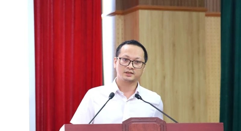 Đại diện Phòng Quản lý Xuất nhập khẩu, Sở Công Thương phát biểu tại hội thảo.