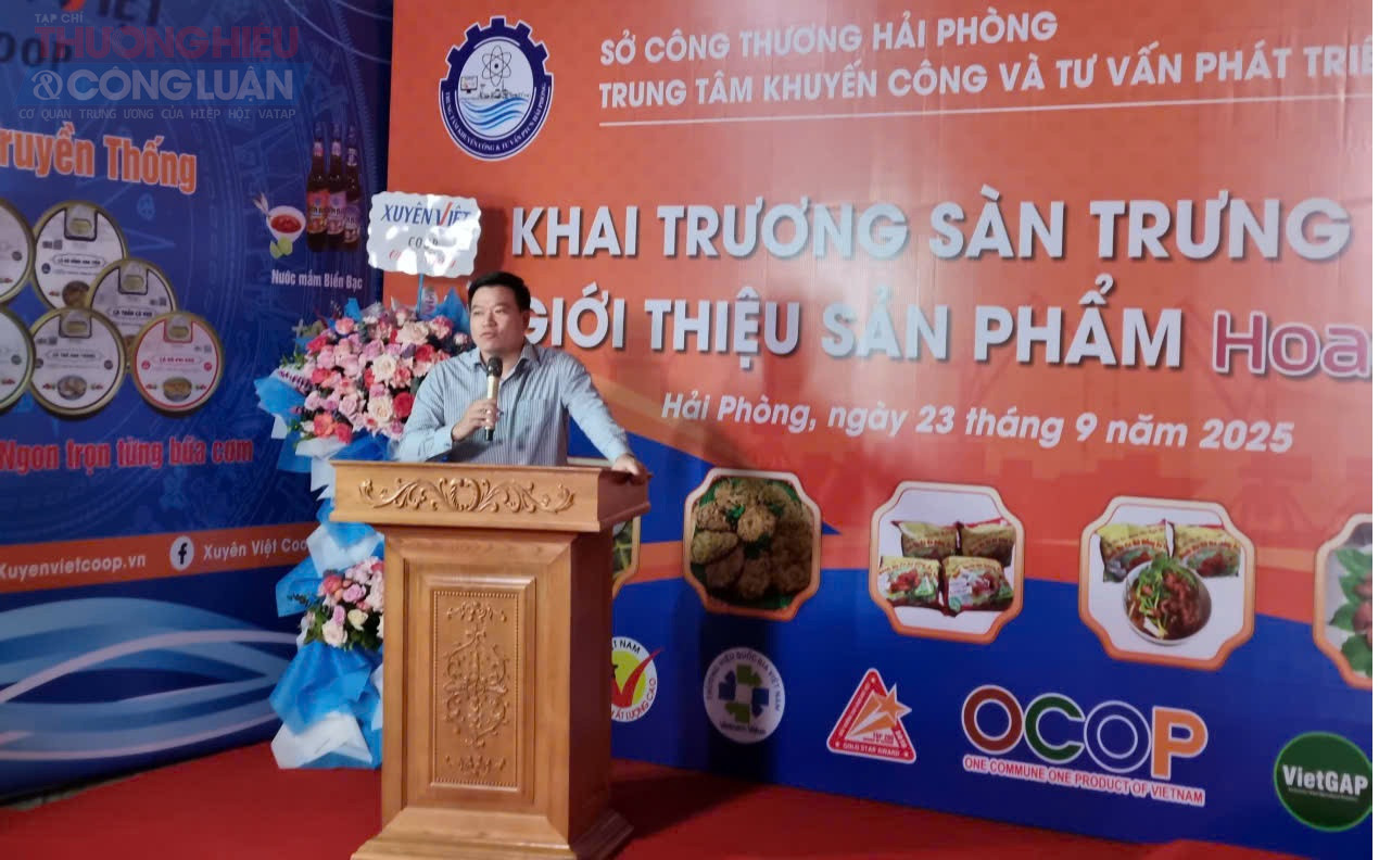 Ông Lê Ngọc Lân – Phó Giám đốc Sở Công Thương Hải Phòng phát biểu tại buổi lễ Ông Lê Ngọc Lân – Phó Giám đốc Sở Công Thương Hải Phòng phát biểu tại buổi lễ