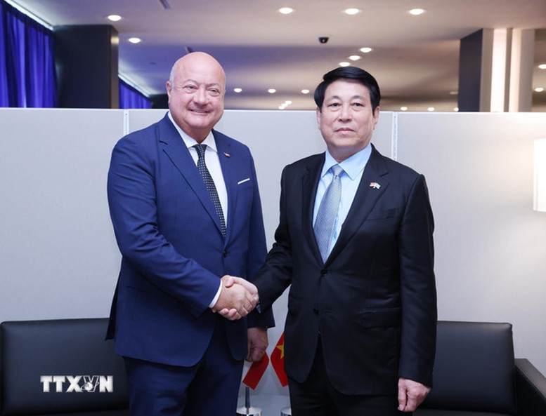 Chủ tịch nước Lương Cường gặp Thủ tướng Áo Christian Stocker