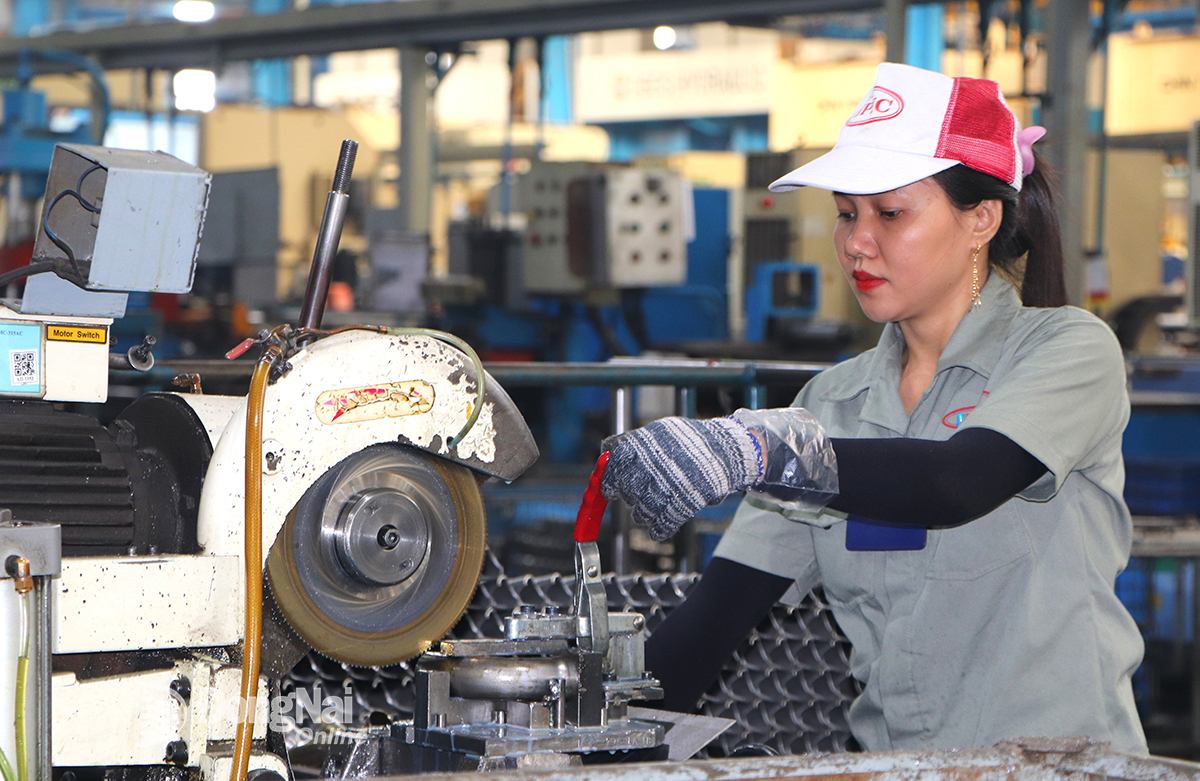 Hệ thống dây chuyền sản xuất hiện đại tại Công ty CP Công nghiệp chính xác Việt Nam (VPIC). (Ảnh: N.LIÊN)