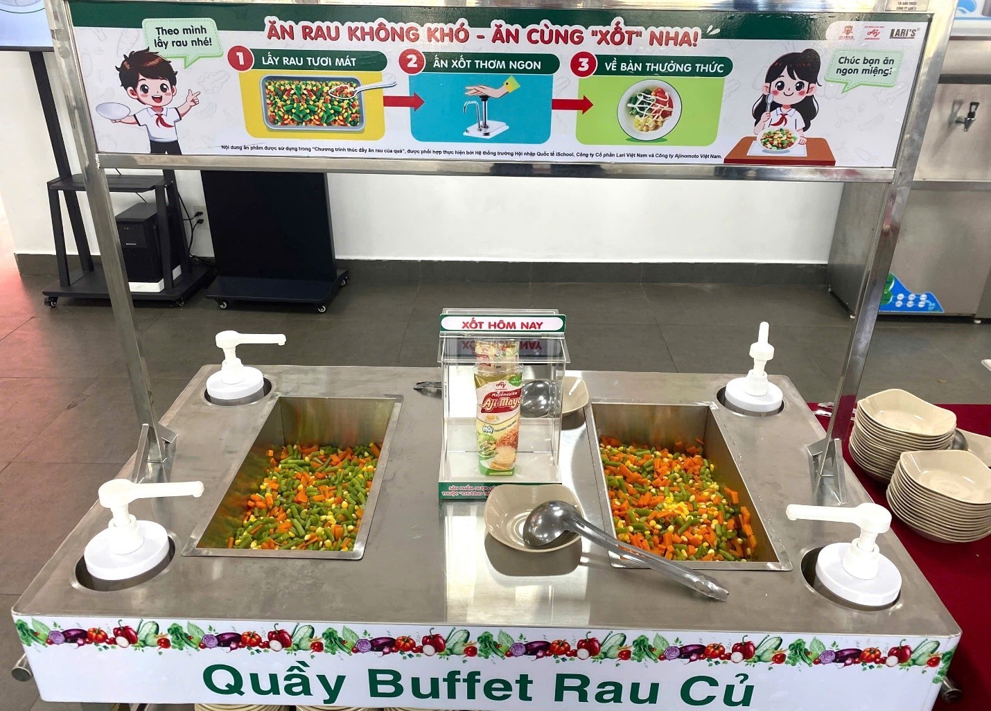 Sáng kiến “Quầy buffet rau” đang được Dự án lan tỏa tại các trường bán trú.