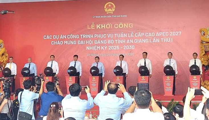 An Giang: Khởi công - khánh thành 10 công trình chào mừng Đại hội đại biểu Đảng bộ tỉnh lần I