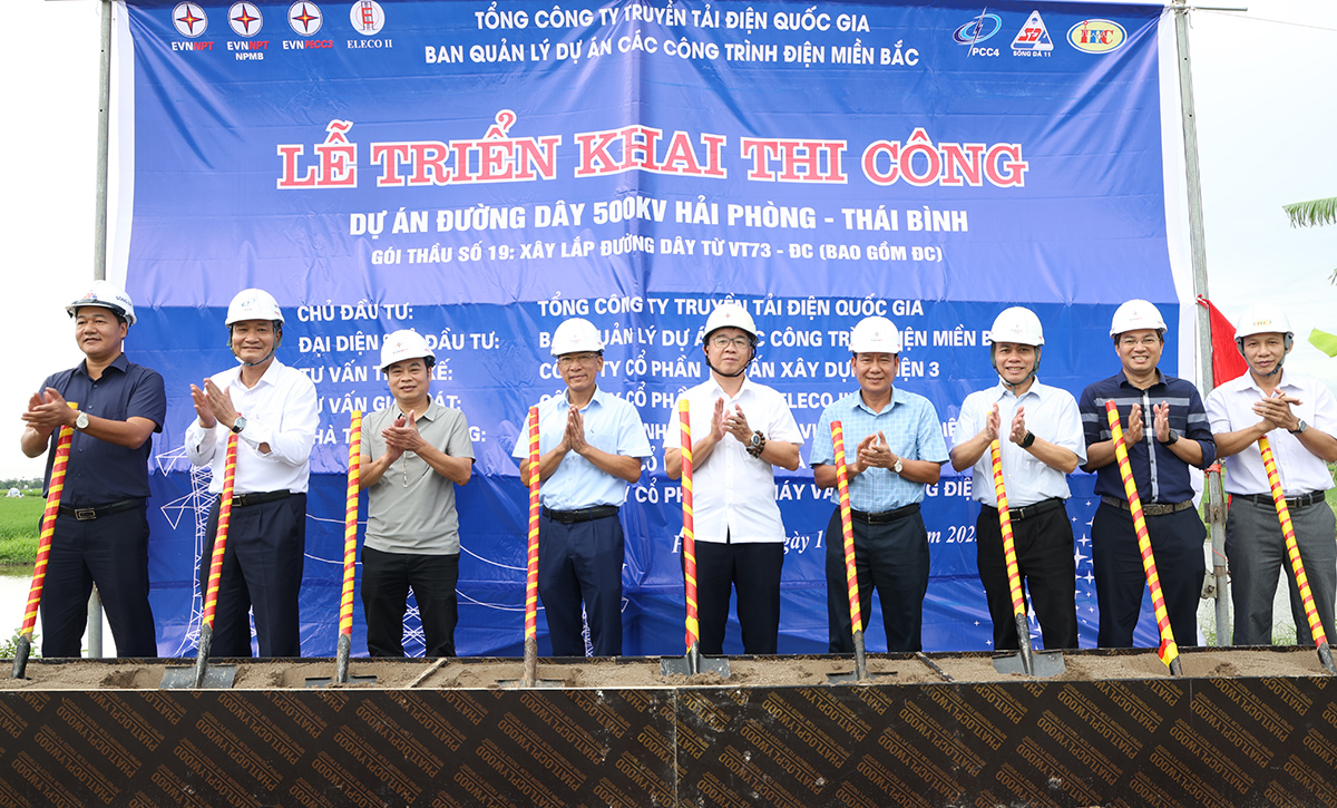 Khởi công Dự án đường dây 500kV Hải Phòng – Thái Bình, chào mừng 80 năm Cách mạng tháng Tám và Quốc khánh 2/9