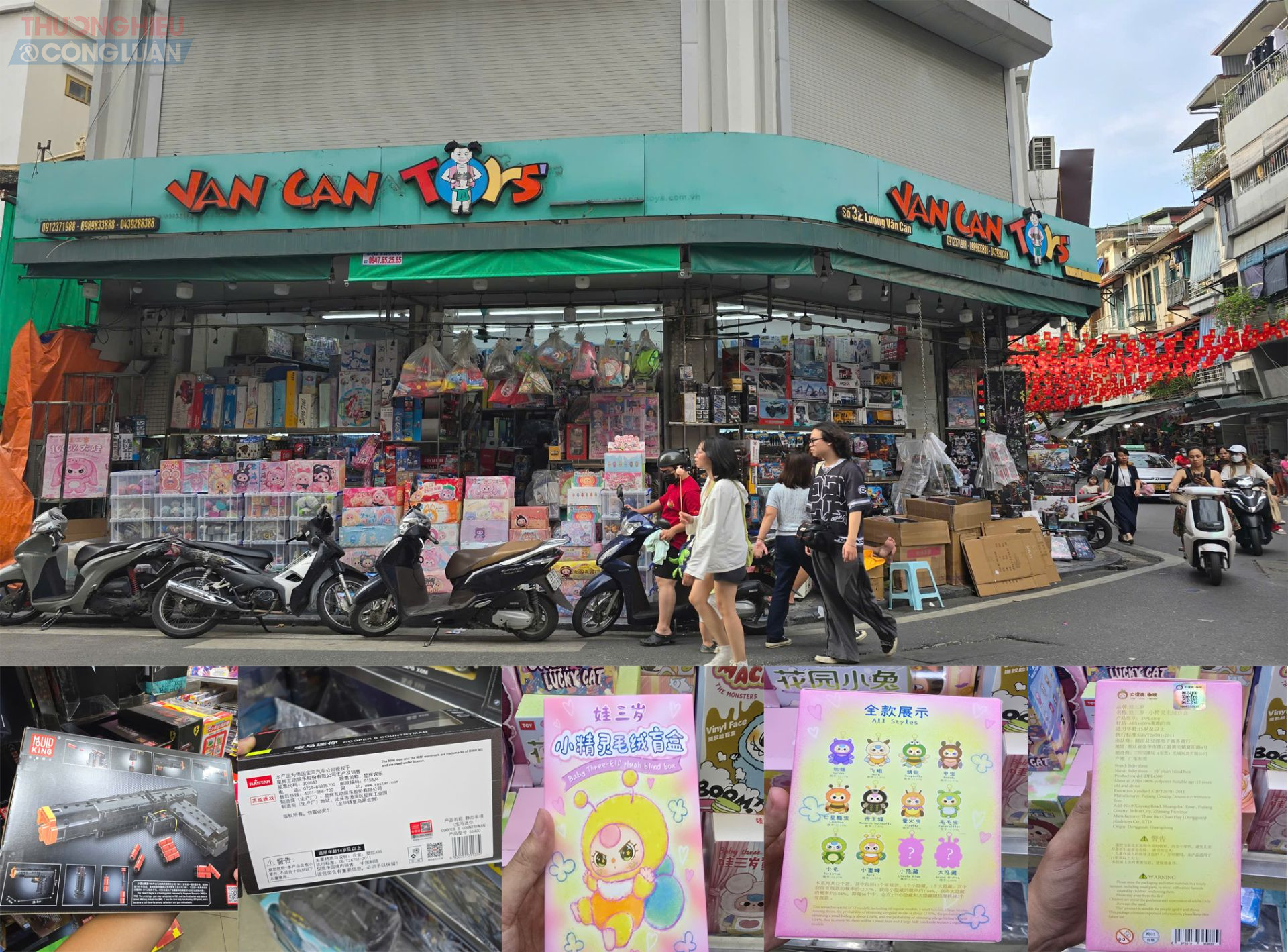 Tại shop đồ chơi Văn Can Toys trên phố Lương Văn Can, phóng viên cũng ghi nhận nhiều sản phẩm “Made in China” nhưng thiếu nhãn phụ theo quy định.