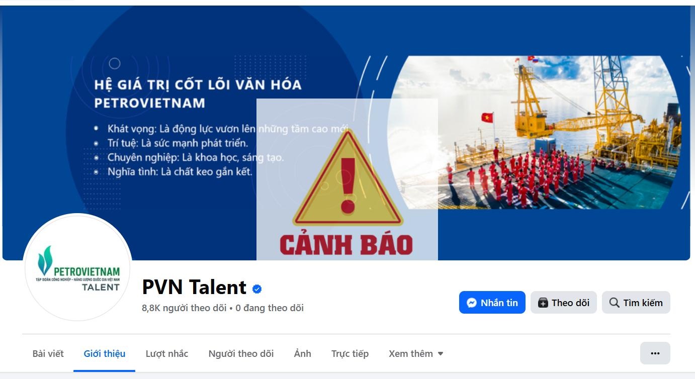 Cảnh báo: Nhiều fanpage giả mạo Petrovietnam và các đơn vị thành viên