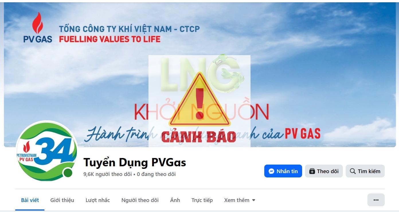 Trang tuyển dụng giả mạo thương hiệu PV GAS