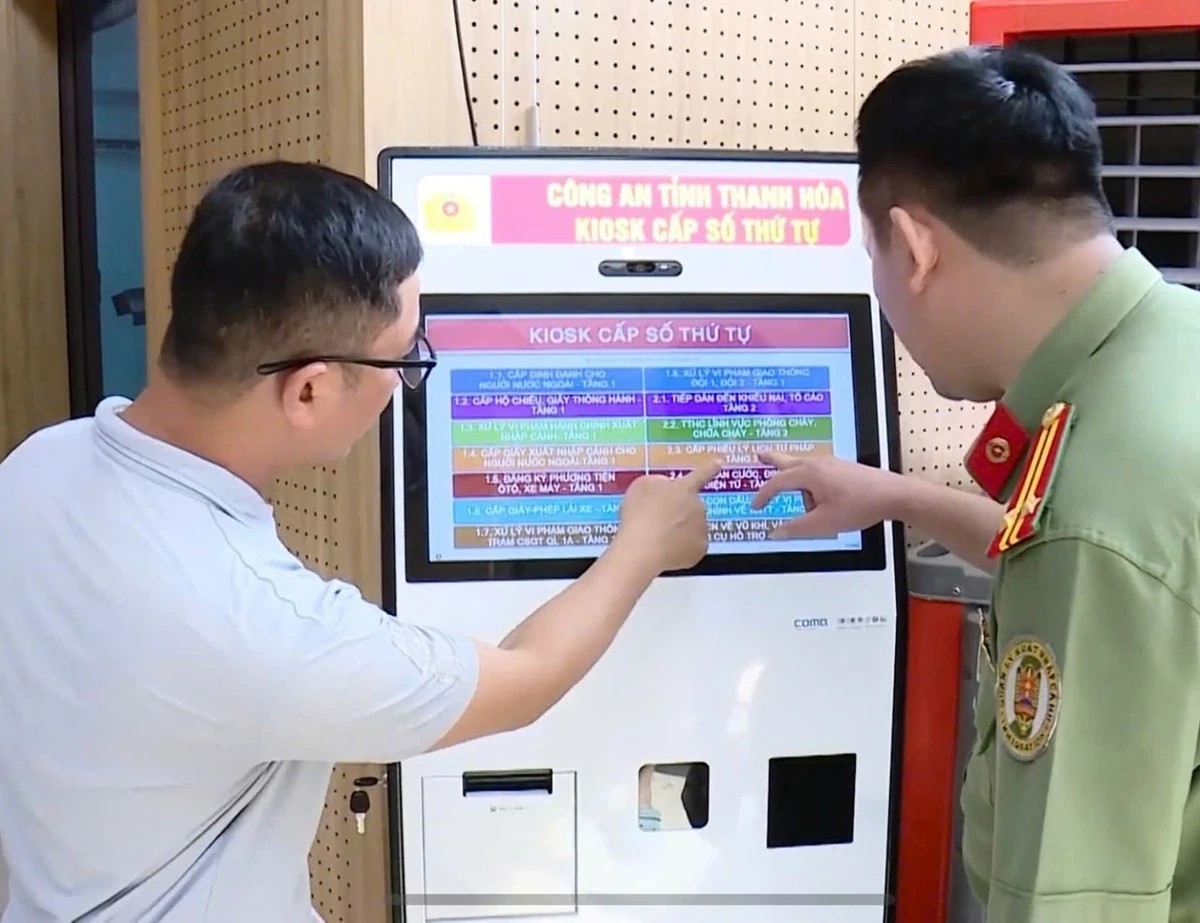 Từ 1/10, đưa vào vận hành lấy số xếp hàng tự động tại Bộ phận một cửa Công an tỉnh Thanh Hóa