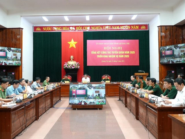 Năm 2025, tỉnh Quảng Trị đã giao 1.953 công dân thực hiện nghĩa vụ Quân sự và 552 công dân tham gia nghĩa vụ công an nhân dân cho các đơn vị nhận quân, đạt 100% chỉ tiêu trên giao.