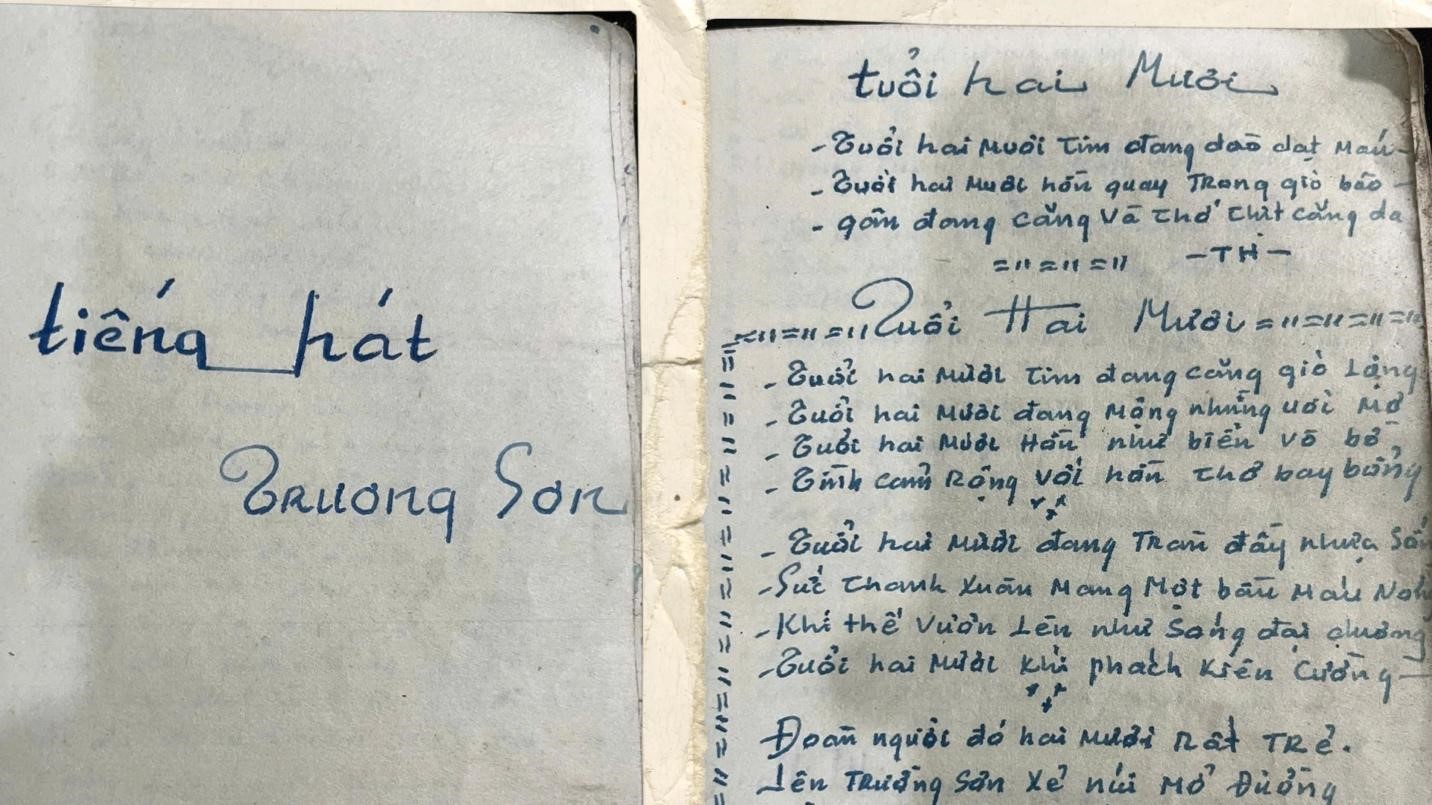 Một phần trang nhật ký bằng thơ trong Tiếng hát Trường Sơn. Một phần trang nhật ký bằng thơ trong Tiếng hát Trường Sơn.