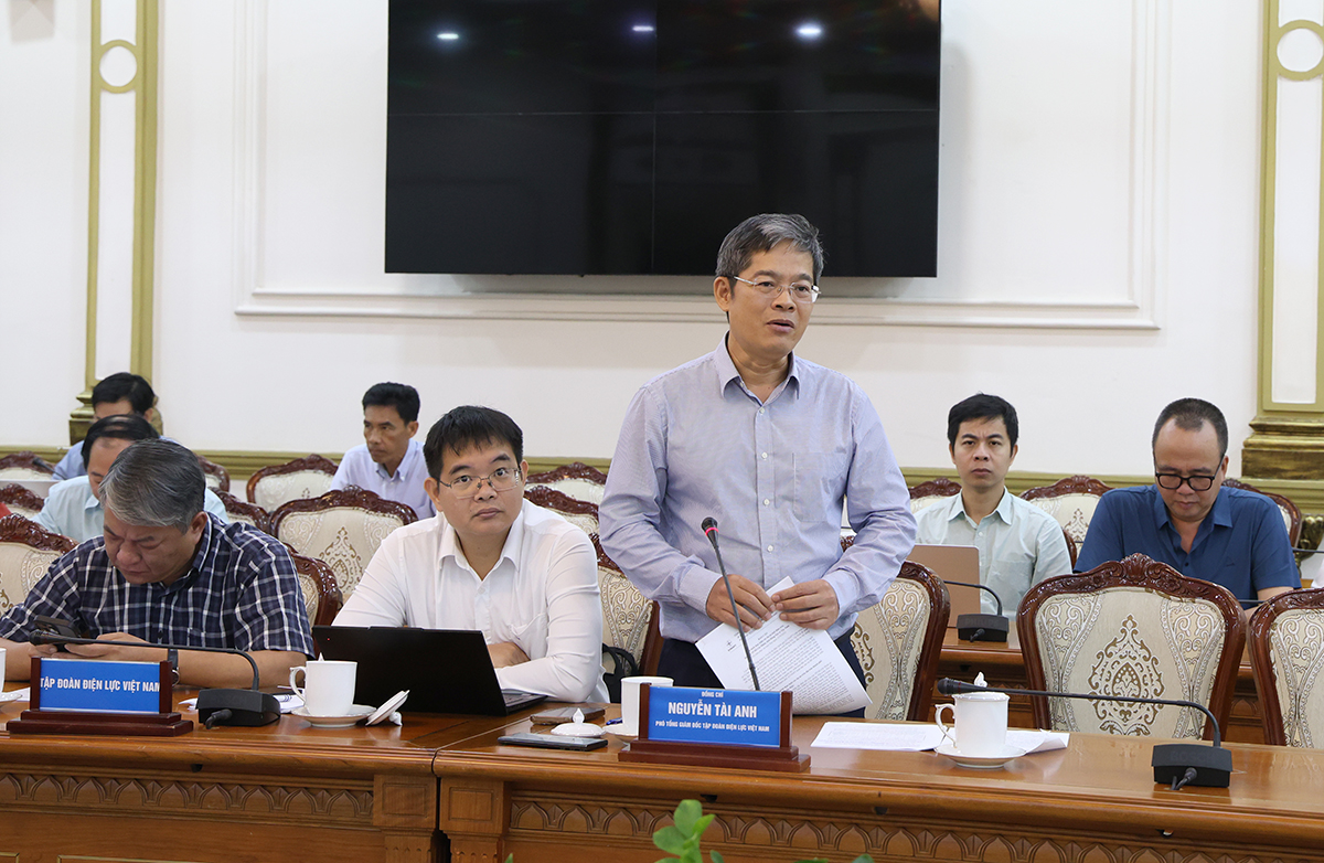 Phó Tổng giám đốc EVN – Nguyễn Tài Anh phát biểu tại buổi làm việc