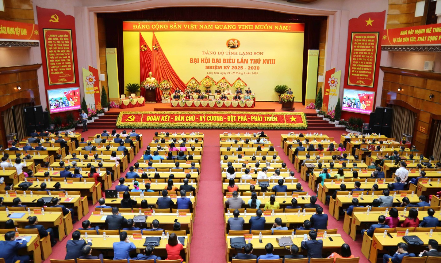 Đại hội đại biểu Đảng bộ tỉnh Lạng Sơn lần thứ XVIII, nhiệm kỳ 2025 – 2030 thành công tốt đẹp