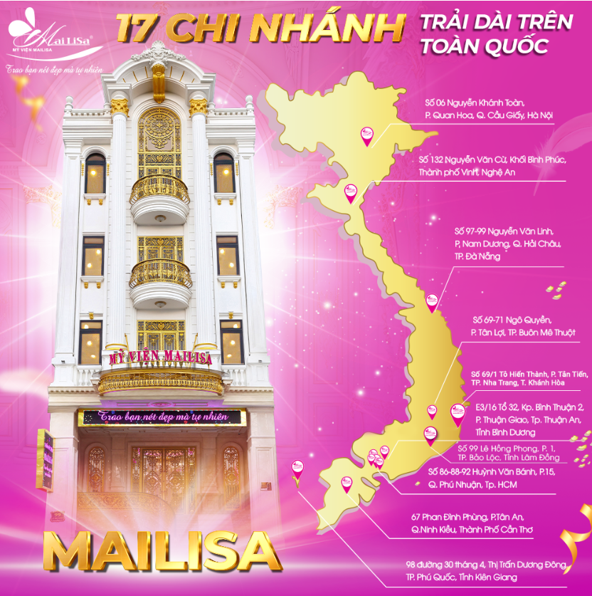 17 chi nhánh Mailisa trải dài trên cả nước