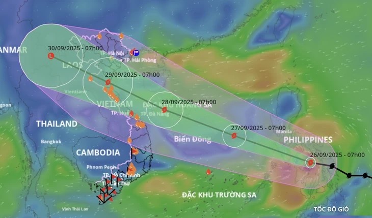 Dự báo đường đi của bão số 10 Dự báo đường đi của bão số 10