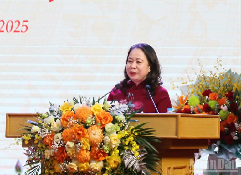Phó Chủ tịch nước Võ Thị Ánh Xuân phát biểu tại đại hội.