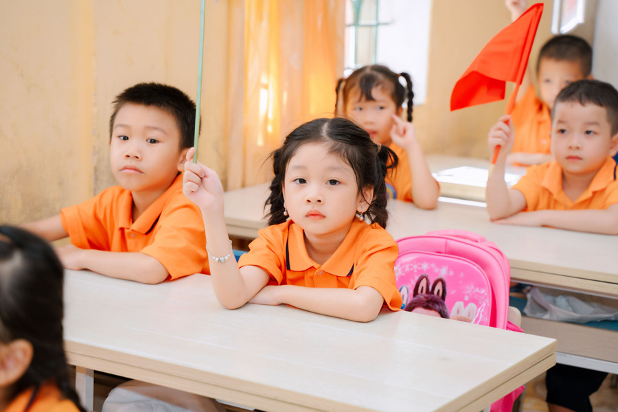 Học sinh Trường Tiểu học Trần Tế Xương (Nam Định, Ninh Bình) trong ngày khai giảng năm học 2025-2026.