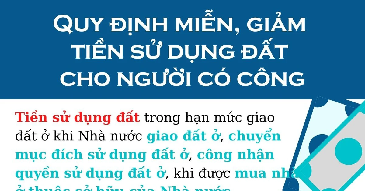 Chính sách miễn, giảm tiền sử dụng đất cho người có công