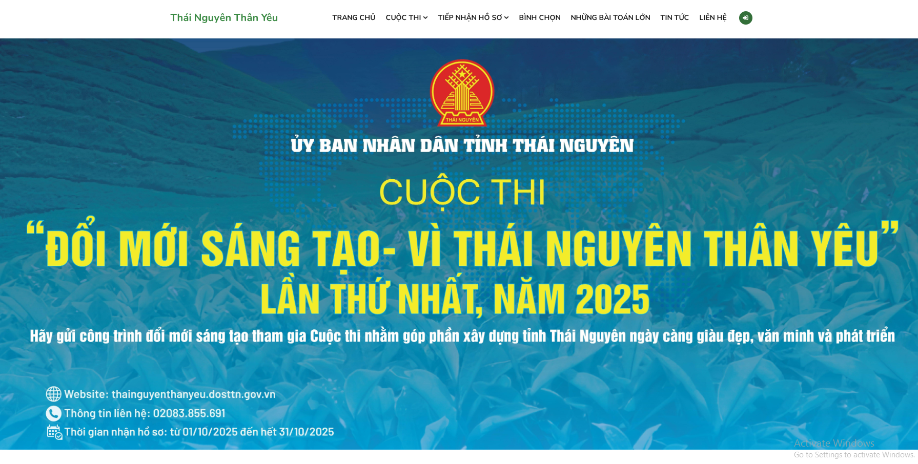 Giao diện website Cuộc thi Giao diện website Cuộc thi