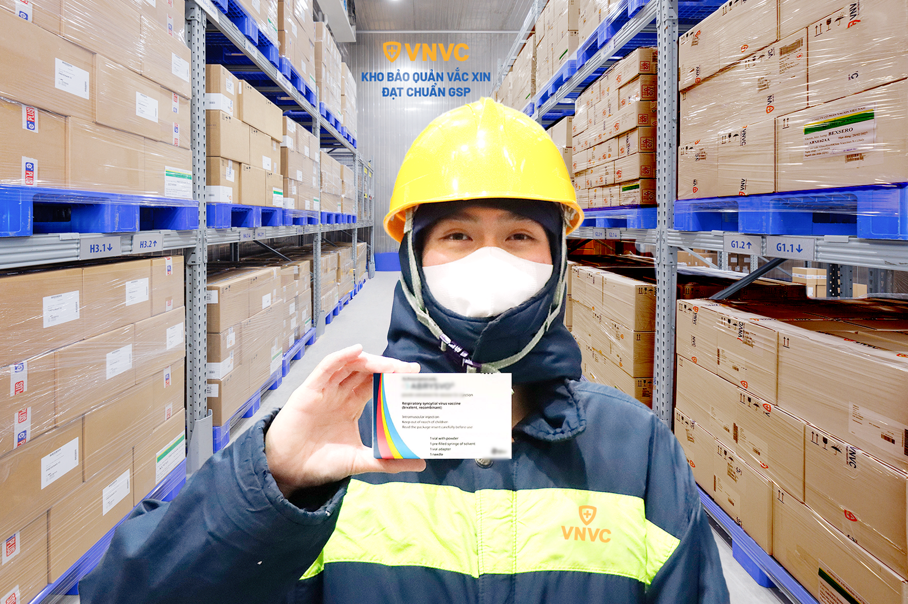 Một trong những lô vắc xin RSV đầu tiên về đến hệ thống kho lạnh đạt chuẩn GSP theo tiêu chuẩn quốc tế của VNVC Một trong những lô vắc xin RSV đầu tiên về đến hệ thống kho lạnh đạt chuẩn GSP theo tiêu chuẩn quốc tế của VNVC