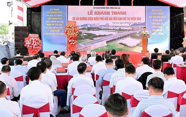 Quang cảnh Lễ Khánh thành Dự án Đường Điện Biên Phủ nối dài đến khu đô thị Diêm Vân. Ảnh: L-Phương