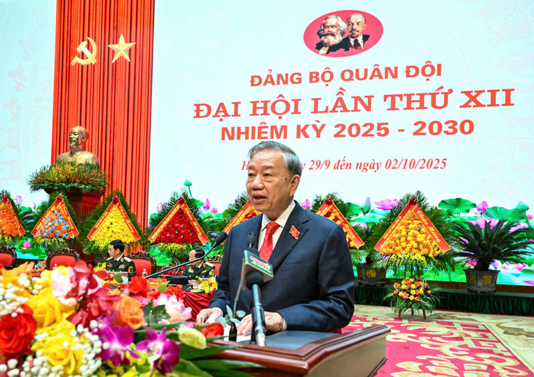 Tổng Bí thư Tô Lâm phát biểu chỉ đạo Đại hội.
