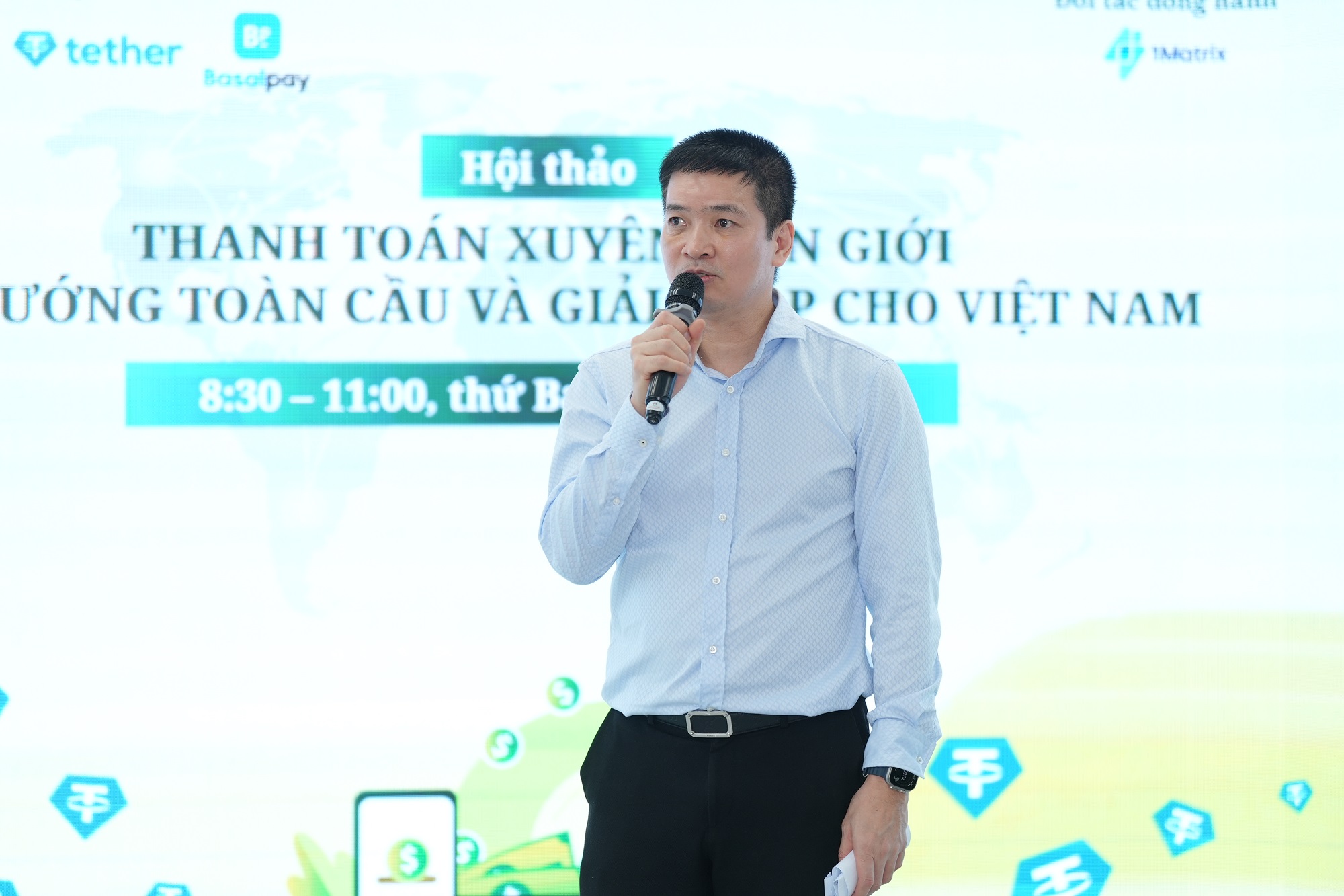 Ông Phan Đức Trung, Chủ tịch Hiệp hội Blockchain và Tài sản số Việt Nam, nhấn mạnh những cơ hội mới của thị trường thanh toán xuyên biên giới.