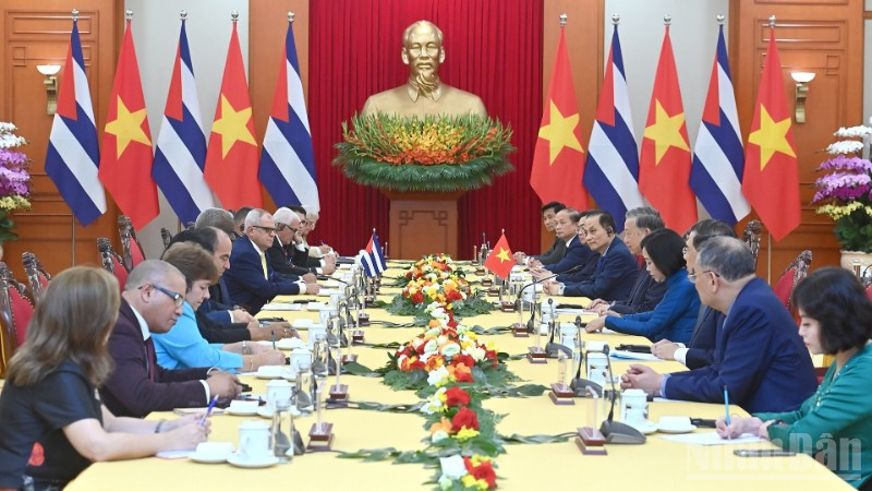 Tổng Bí thư Tô Lâm tiếp Chủ tịch Quốc hội Cuba Esteban Lazo Hernandez