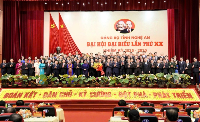 Ban Chấp hành Đảng bộ tỉnh Nghệ An khóa XX, nhiệm kỳ 2025 -2030.