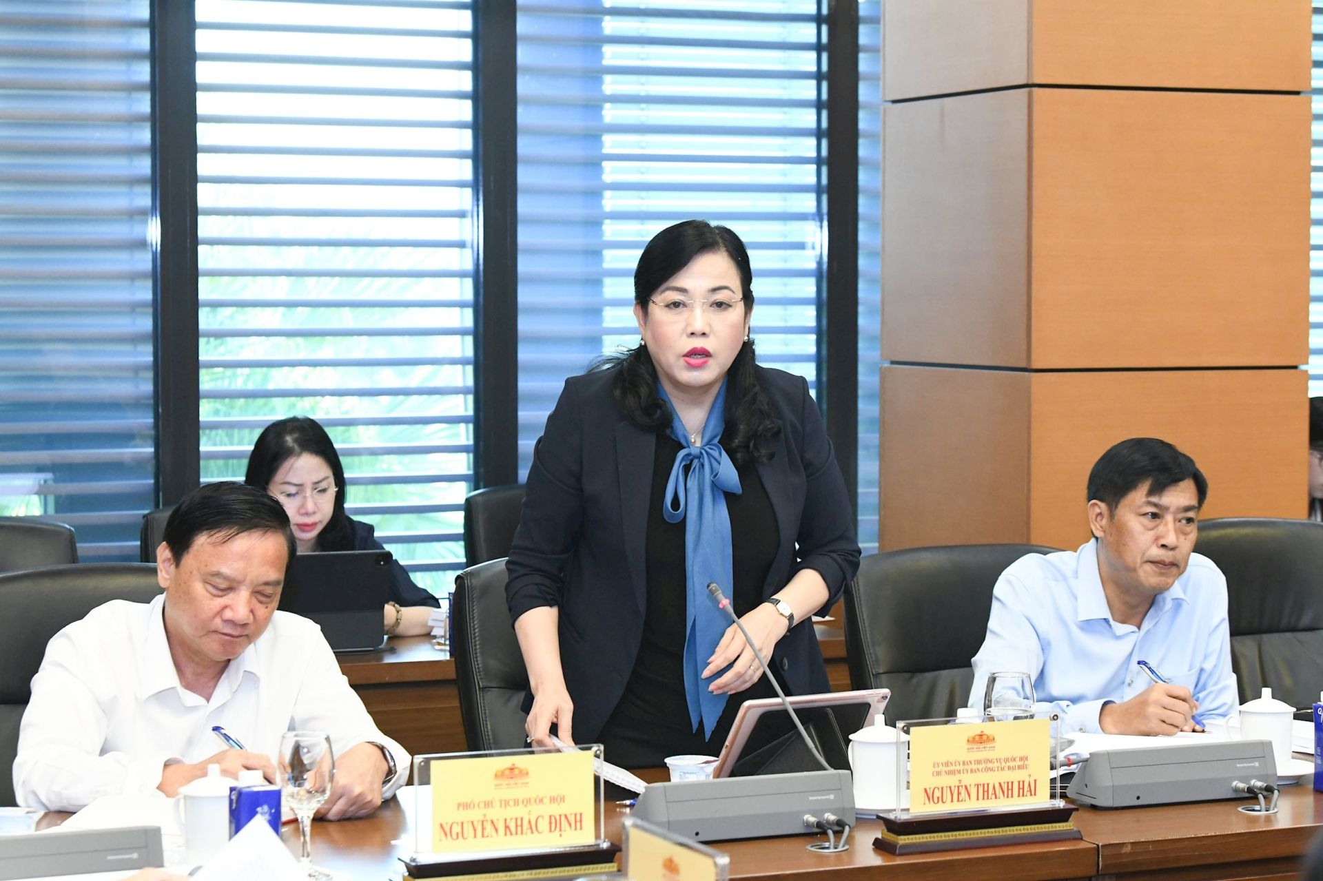 Chủ nhiệm Ủy ban Công tác đại biểu Nguyễn Thanh Hải phát biểu. Ảnh: Lâm Hiển