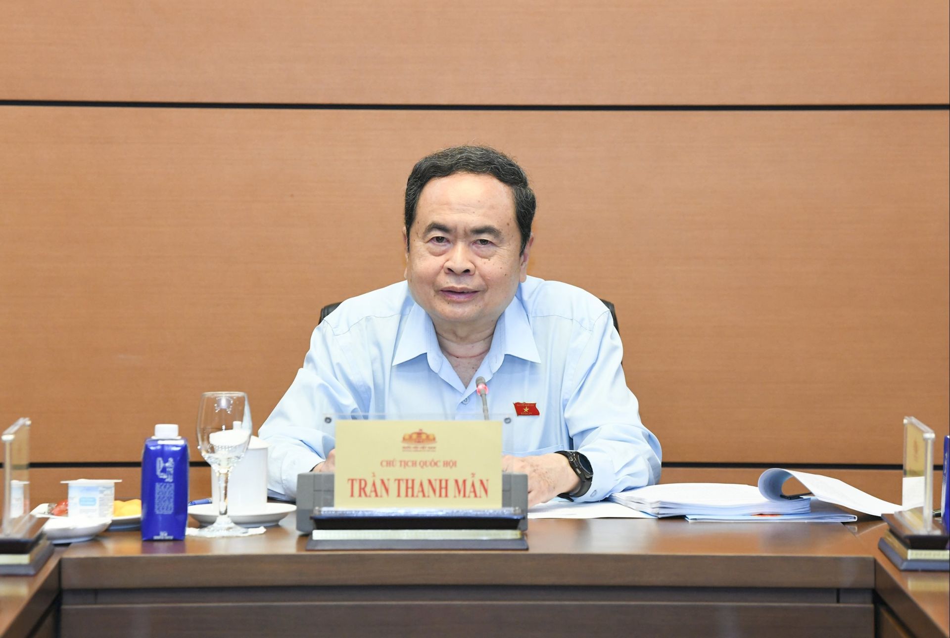 Chủ tịch Quốc hội Trần Thanh Mẫn chủ trì họp giao ban Lãnh đạo Quốc hội