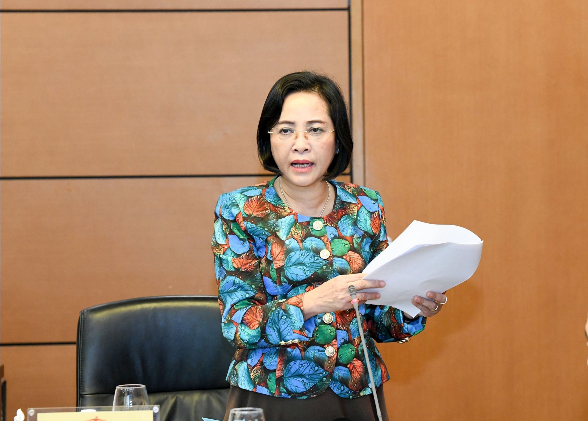 Phó Chủ tịch Quốc hội Nguyễn Thị Thanh phát biểu. Ảnh: Lâm Hiển