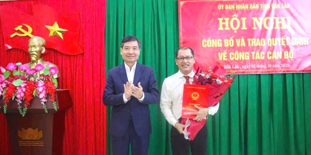 Đắk Lắk: Bổ nhiệm ông Trần Tiến Đông giữ chức vụ Giám đốc Ban quản lý dự án