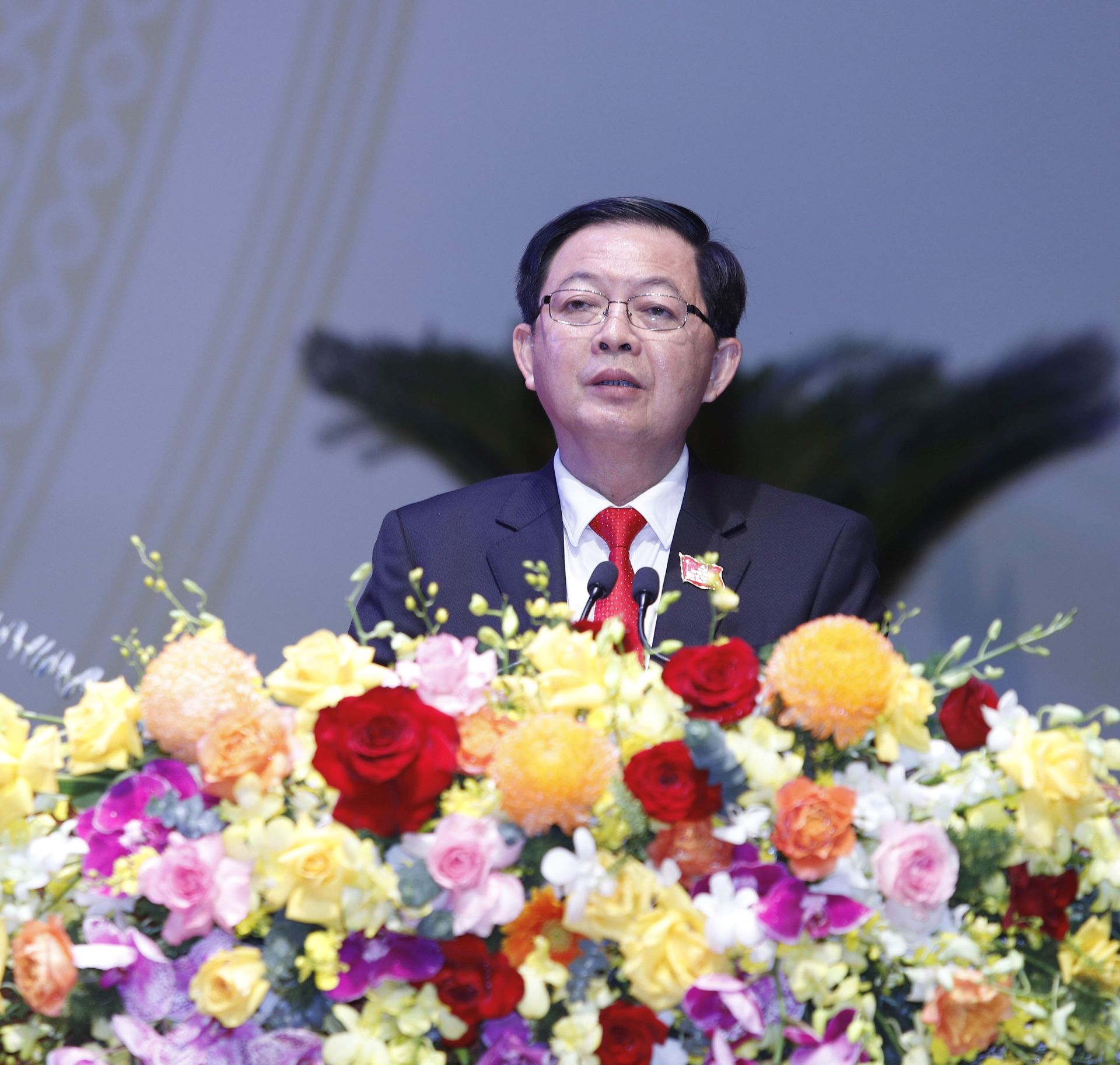 Ông Hồ Quốc Dũng trình bày diễn văn khai mạc Đại hội. Ảnh: BTC