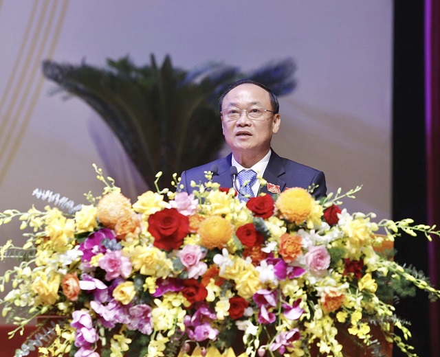 Tân Bí thư Tỉnh ủy Gia Lai Thái Đại Ngọc phát biểu nhận nhiệm vụ. Ảnh: BTC Tân Bí thư Tỉnh ủy Gia Lai Thái Đại Ngọc phát biểu nhận nhiệm vụ. Ảnh: BTC