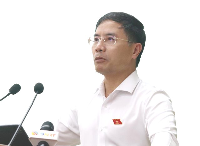 Chủ tịch UBND thành phố Phạm Đức Ấn phát biểu tại buổi tiếp xúc.