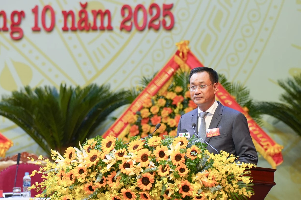 Đồng chí Lê Ngọc Quang, Ủy viên Trung ương Đảng, Bí thư Tỉnh ủy phát biểu tại phiên trù bị.