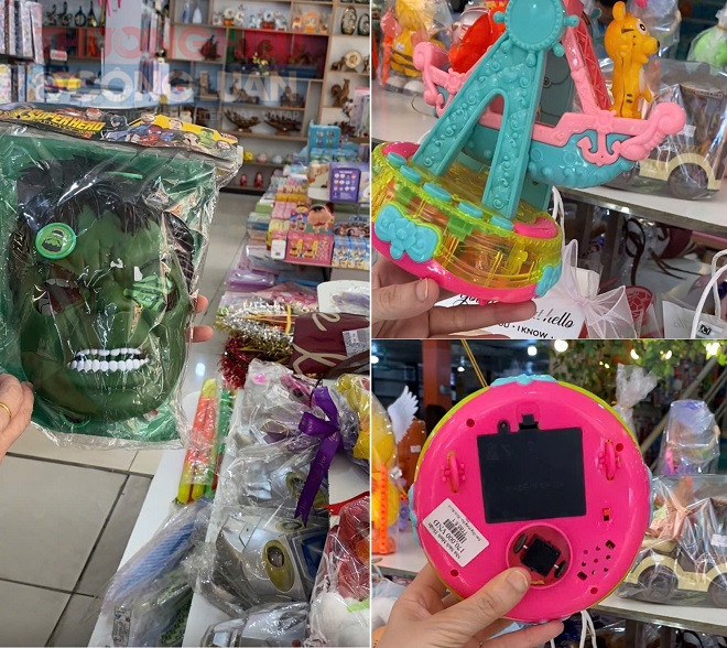 Mùa Trung thu, nhiều sản phẩm phục vụ trẻ em như mặt nạ, đèn lồng Trung Quốc được bày bán tại đây