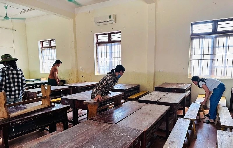 Ngày mai, học sinh ở xã Nông Cống trở lại trường sau lũ