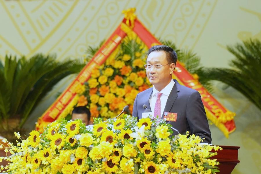 Bí thư Tỉnh ủy Quảng Trị Lê Ngọc Quang phát biểu bế mạc đại hội.