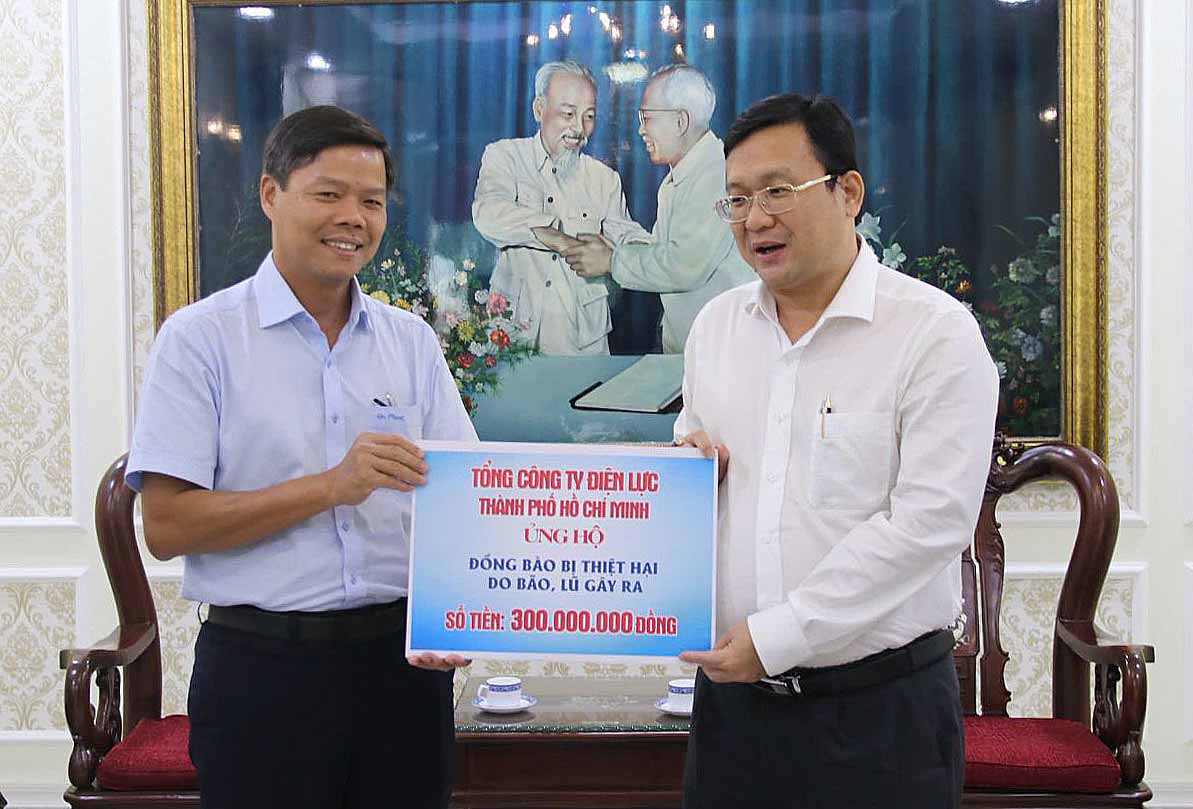 EVNHCMC: Chung tay hỗ trợ đồng bào khắc phục hậu quả bão số 10