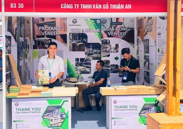 Sản phẩm ván MDF phủ melamine của Công ty TNHH Ván gỗ Thuận An (xã Gio Linh).