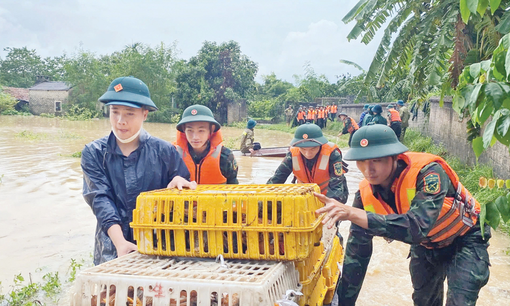 Cán bộ, chiến sĩ lực lượng vũ trang tỉnh và Sư đoàn 3 (Quân khu 1) hỗ trợ Nhân dân xã Kép di dời tài sản đến nơi an toàn. Cán bộ, chiến sĩ lực lượng vũ trang tỉnh và Sư đoàn 3 (Quân khu 1) hỗ trợ Nhân dân xã Kép di dời tài sản đến nơi an toàn.
