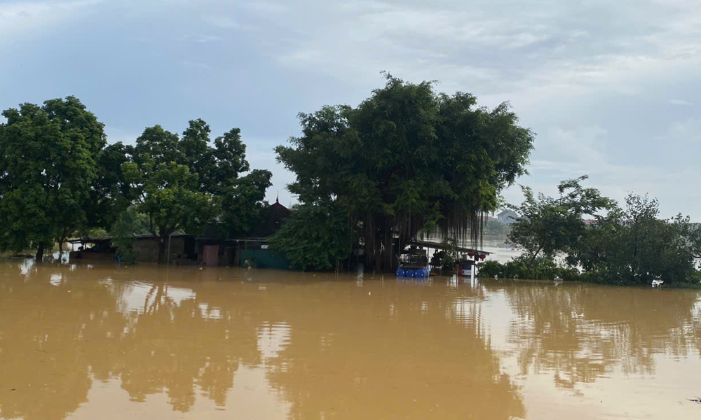 Thôn Đông, xã Tam Giang nằm ngoài đê hữu Cầu bị ngập sâu. Thôn Đông, xã Tam Giang nằm ngoài đê hữu Cầu bị ngập sâu.