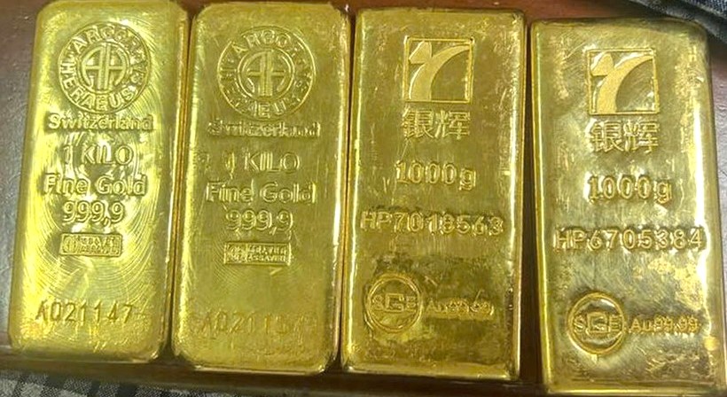 4 kg vàng vận chuyển trái phép từ Trung Quốc về Việt Nam qua cửa khẩu Móng Cái bị phát hiện vào tháng 4/2025