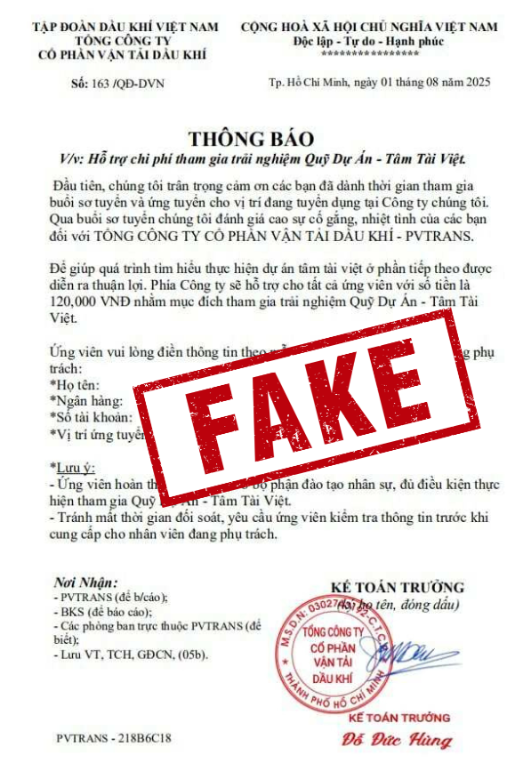 Thông tin giả mạo nhằm lừa đảo, chiếm đoạt tài sản Thông tin giả mạo nhằm lừa đảo, chiếm đoạt tài sản