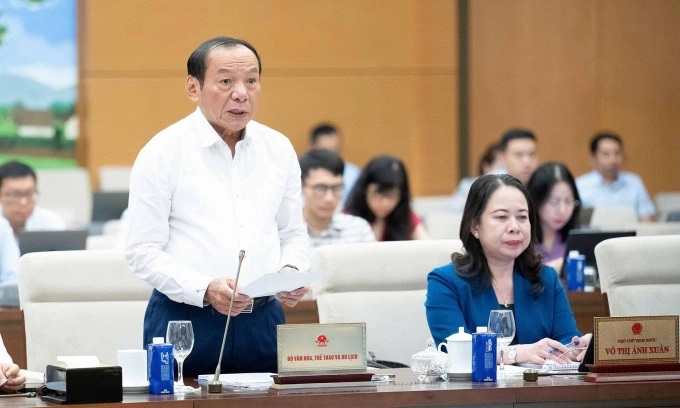 Bộ trưởng Văn hóa, Thể thao và Du lịch Nguyễn Văn Hùng. (Ảnh: Cổng TTĐT Quốc hội) Bộ trưởng Văn hóa, Thể thao và Du lịch Nguyễn Văn Hùng. (Ảnh: Cổng TTĐT Quốc hội)