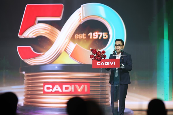 Ông Hồ Quang Nhân, Tổng Giám đốc CADIVI phát biểu tại lễ kỷ niệm