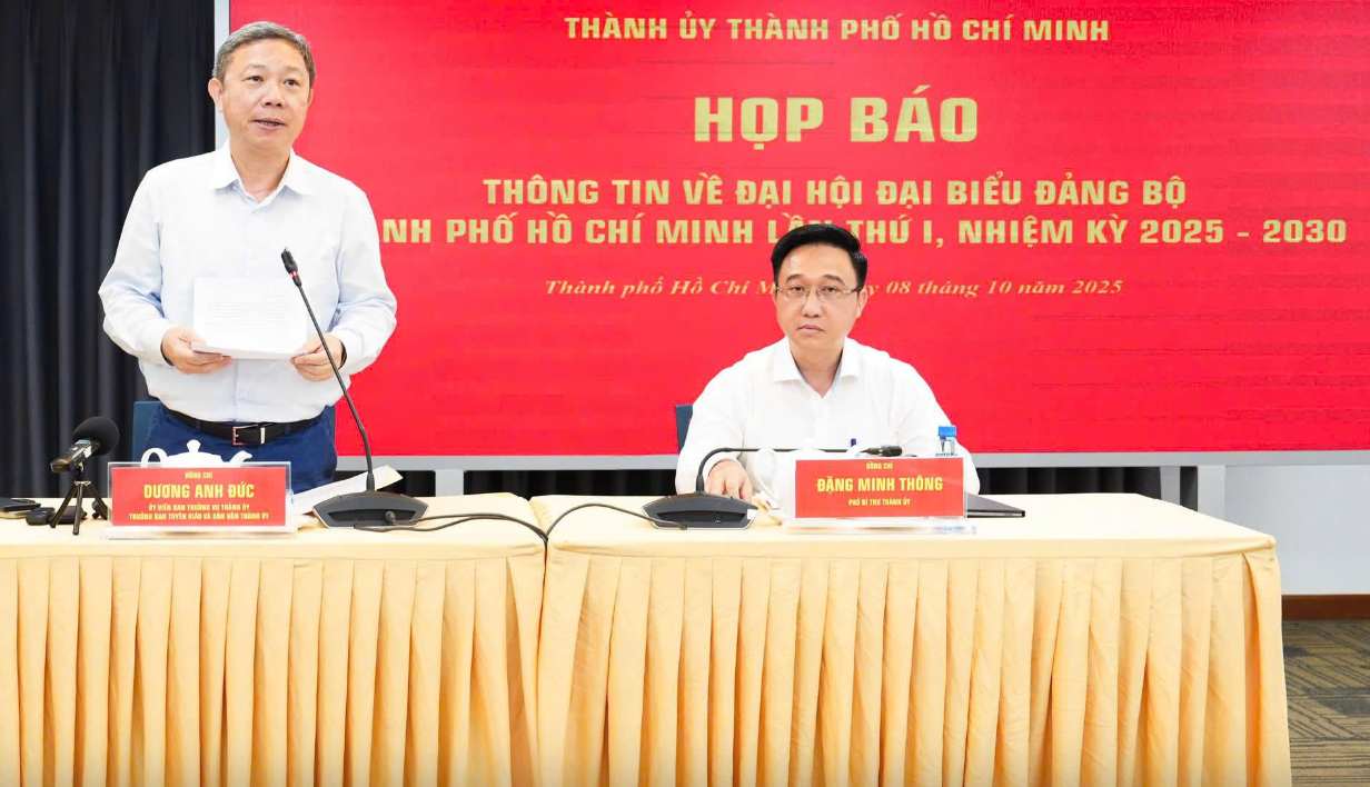 Có 550 đại biểu tham dự Đại hội đại biểu Đảng bộ TP. HCM lần thứ I, nhiệm kỳ 2025 – 2030