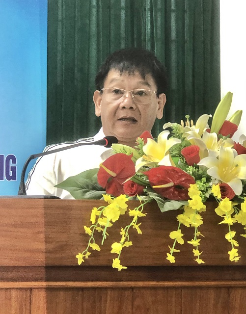 Ông Trần Kỳ Hậu phát biểu lời hứa hoàn thành nhiệm vụ. Ảnh: VH Ông Trần Kỳ Hậu phát biểu lời hứa hoàn thành nhiệm vụ. Ảnh: VH