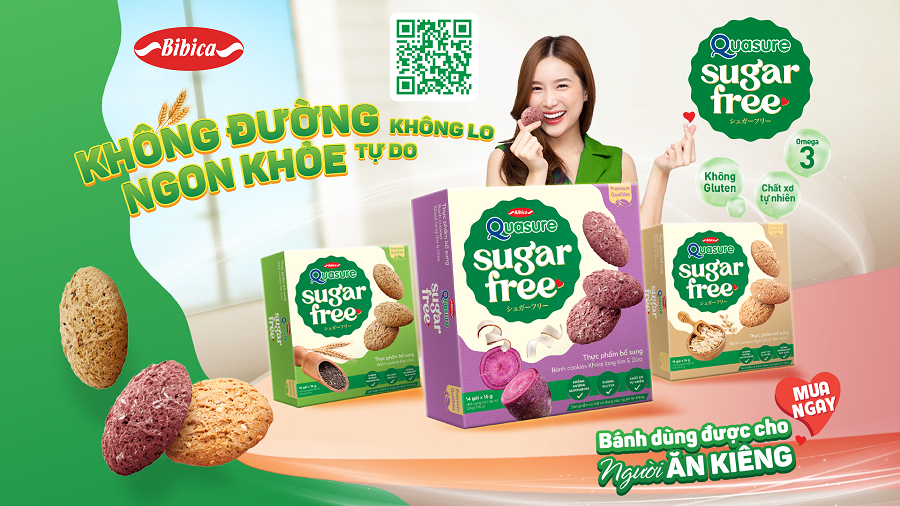 Quasure Sugar Free dòng bánh không đường, nguyên liệu tự nhiên, phù hợp cho người ăn kiêng và người tiêu dùng hiện đại